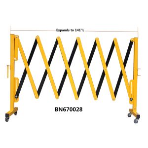 Metal Expandable Barrier Gates , Portable Folding Safety Barrier With Casters