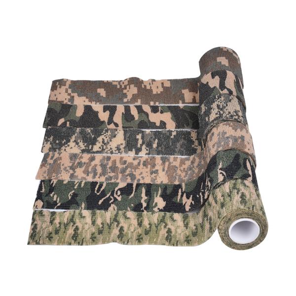 Outdoor Hunting Camping Heat Resistant Camo Self Adhesive Tape with Non-woven Fabrics