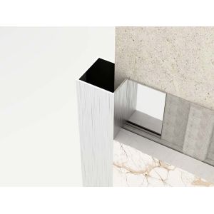 Brushed Square Shape Stainless Steel Tile Trim 0.6mm Finishing Strip Outside