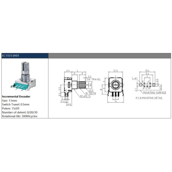 Ec11 Horizontal Installation Encoder 3 Feet D Handle Linear Encoder