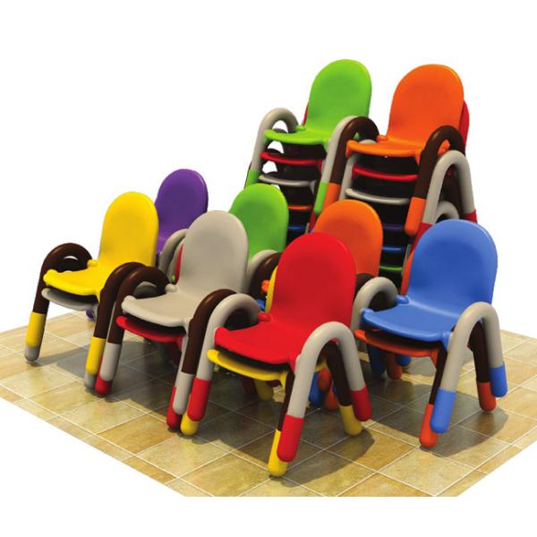 Early Childhood Classroom Furniture Kids Chair Plastic Pipe Frame PP Plastic Material