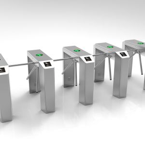 Stainless Steel Flap Barrier Turnstile BRT Station , Tripod Security Barriers