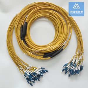 Quality 48F SM Flexible Armored Fiber Patch Cord With LC UPC Yellow LSZH 6.0mm for sale
