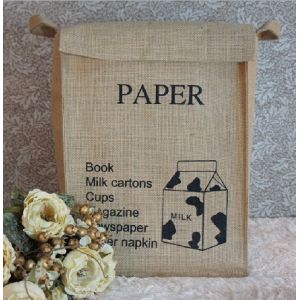 Private Label Portable Foldable Storage Woven Laundry Jute Basket Bin,Cotton