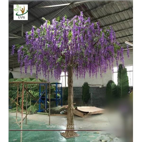 UVG WIS011 4 meters purple fake trees with silk wisteria flowers for party decoration
