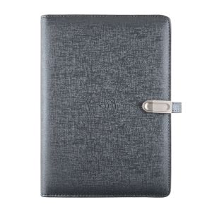 PU Leather B5 Wireless Charging Notebooks With Magnetic Flap Multifunctional