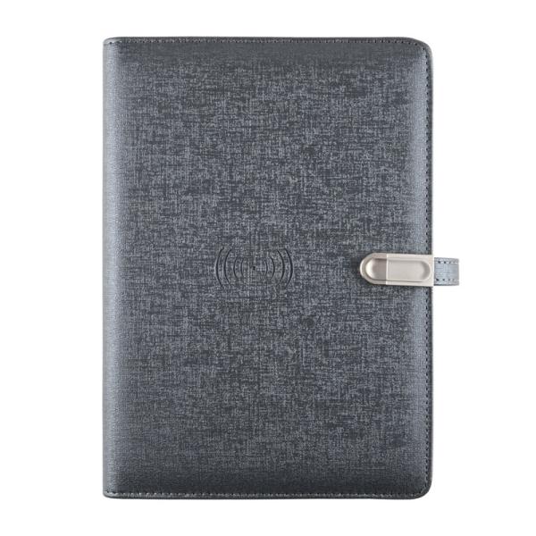 Buy PU Leather B5 Wireless Charging Notebooks With Magnetic Flap Multifunctional at wholesale prices