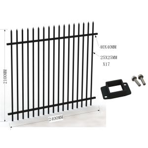 Boundary protection welded galvanized steel temporary picket fence tubular