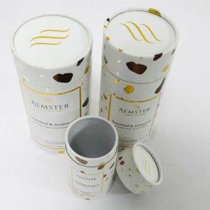 Cosmetic Paper Tube Packaging Cylindrical Shape with Customized Surface
