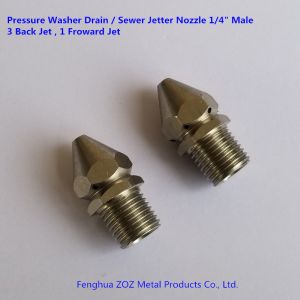 1/4" Male Stainless Steel Sewer Cleaner Jetter Nozzle (4 Jets)