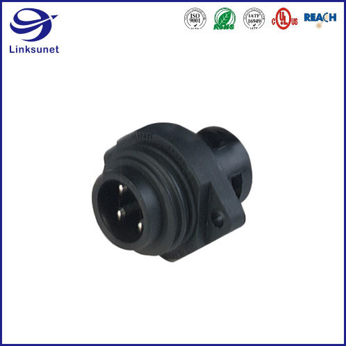 CA CM IP67 CA3LD Black Circular DIN Connectors For Electronic Wire Harness