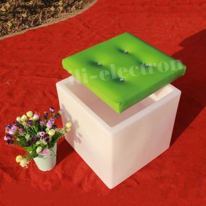 Quality Multifunctional LED Ice Bucket Square Shape PE Plastic Material With Leather Lid for sale