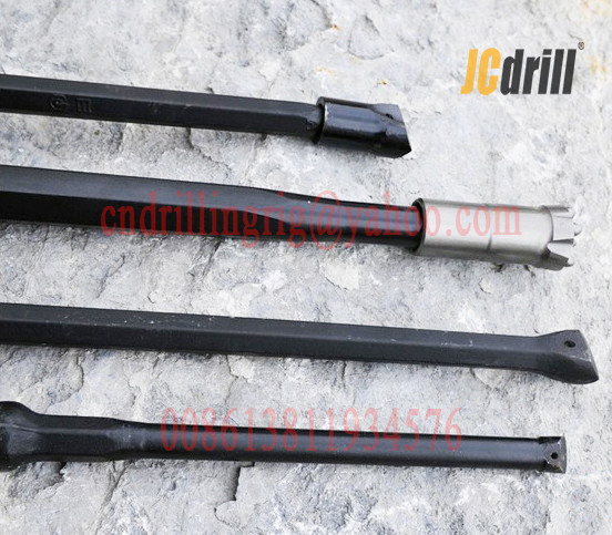 Tungsten Carbide Integral Rock Drill Rods Steel Shank H22x108mm With Chisel Bit