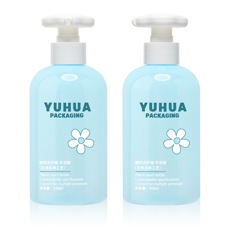 Quality Round 300ml Plastic Shampoo Bottle With Pump ODM for sale