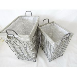 Quality iron laubdry basket with fabri for sale
