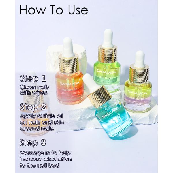 SAGALAGA New Double Layer Cuticle Oil 15ml for Nails Care Natural Essential Oil Extract Jojoba Oil Vitamin E Moisturizing Nails