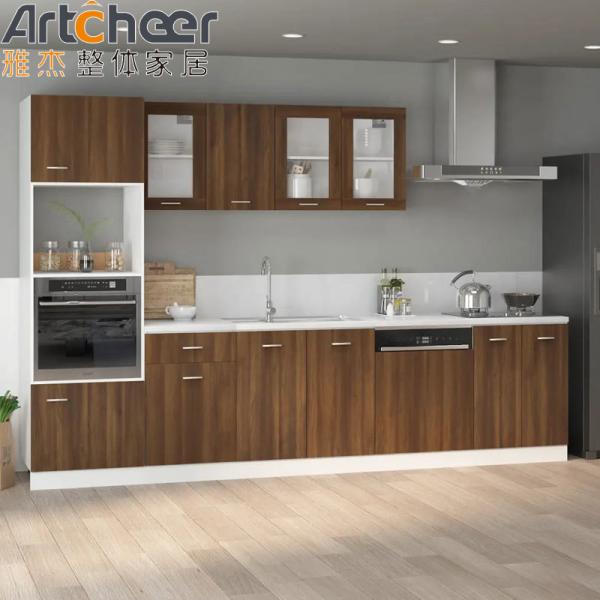 Particle Board Kitchen Cabinets in Industrial Style with Artificial Quartz