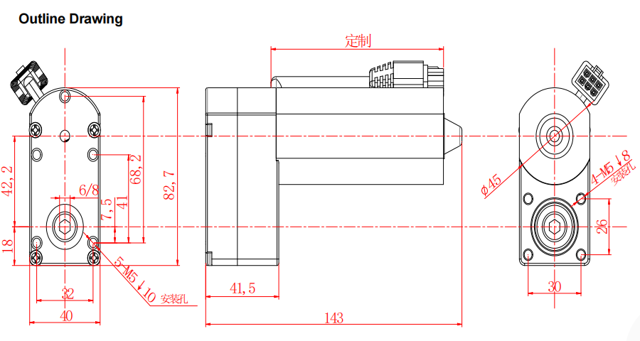 MT010 Electric Lifting Desk Motor With Overload Protection Collision Detection