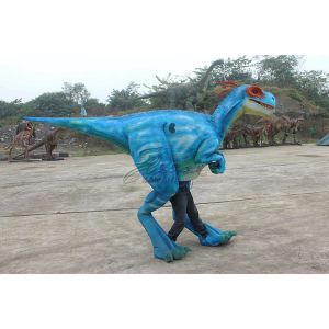 Adults Workers Realistic Raptor Costume Sunproof Colorized Lifelike Blue Color