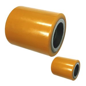 China Polyurethane 80mm Pallet Jack Roller Wheels With 1870lbs Capacity on sale