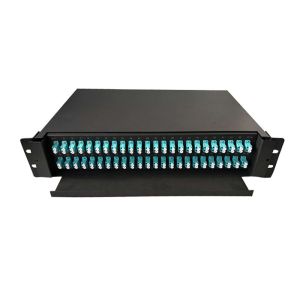 2U 48 Port Fiber Patch Panel , Rack Mounted 96 Cores LC Fiber Patch Panel