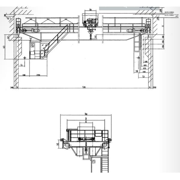 Insulation Double Girder Bridge Crane Lifting Height 16m QY Type With Cabin