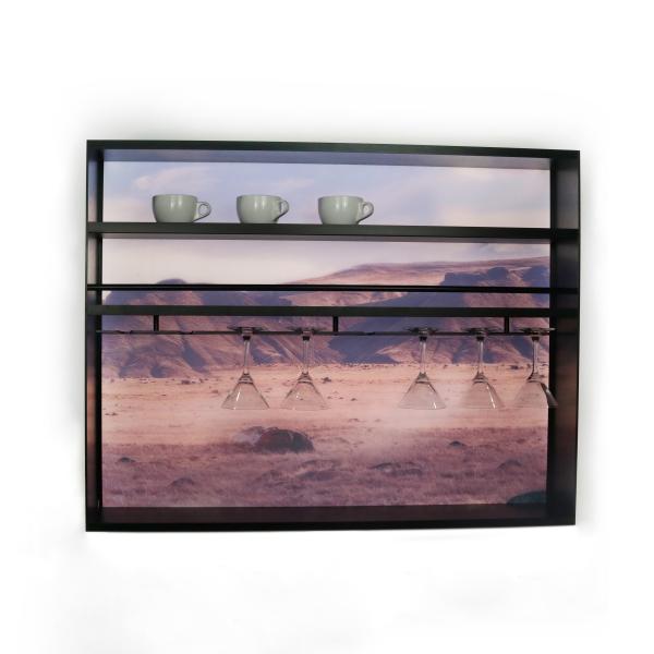 60X90X50cm LED Wall Mounted Aluminum Display Shelf