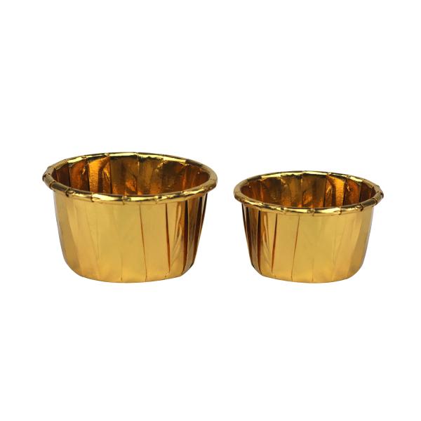 Buy Aluminum Metallic Gold Silver Foil Paper Baking Cups at wholesale prices