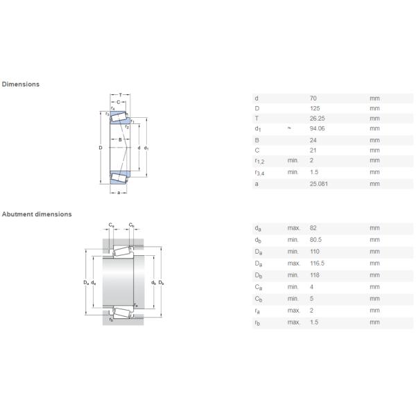 ABEC-7 30214 Tapered Roller Bearings Automotive wheel bearing 70 × 125 × 24mm