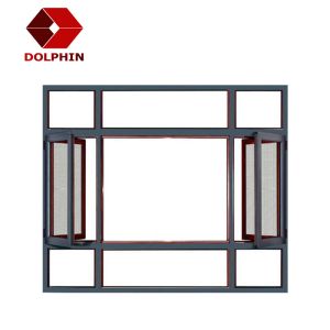 Insect Control Aluminium Casement Window Double Glazed Swing Open Style