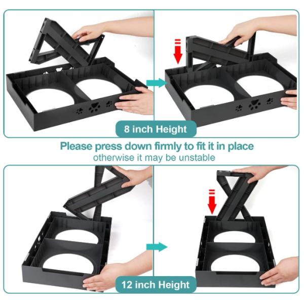 Elevated Dog Bowls Adjustable Raised Dog Bowl For Small Medium Large Dogs And Pets