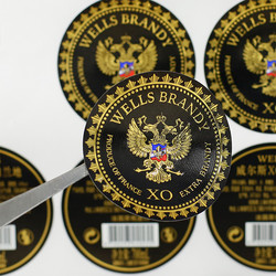 Glossy Rolled Self Adhesive Wine Bottle Label Printing Waterproof