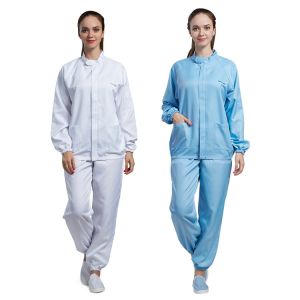 Quality Dust Free ESD Antistatic Cleanroom Clothing Food Processing Uniform for sale