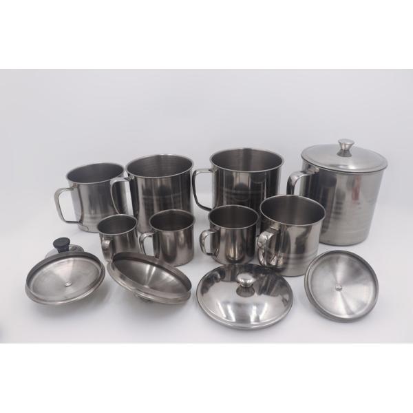 Buy 12cm Stainless Steel Baby Mug Chrome Camping With Lid at wholesale prices