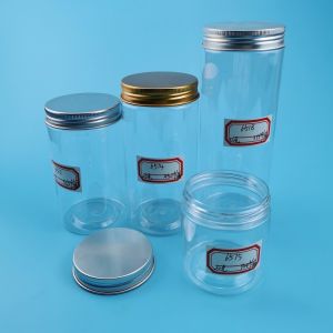 120ml 200ml 250ml 500ml Clear Plastic Pet Jar With Aluminum Lid Food Grade