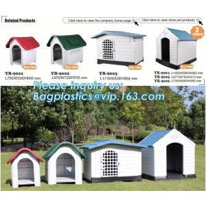 Indoor &outdoor portable waterproof plastic dog house, large pet dog cage box
