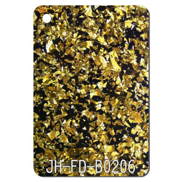 Irregular Black Bottom Large Glitter Acrylic Sheet 3-15mm 4 × 8 Single Side