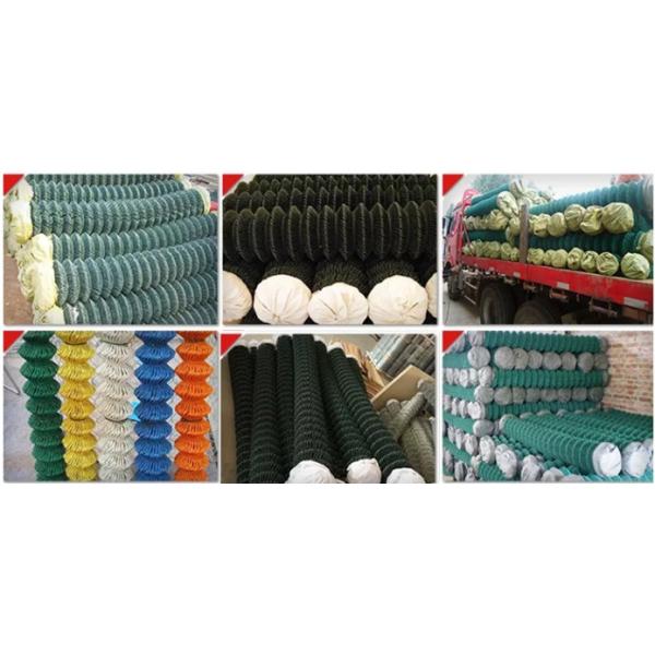 3.5mm Thick Plastic Coated Chain Wire Fencing Light Green And Dark Green Anti rust