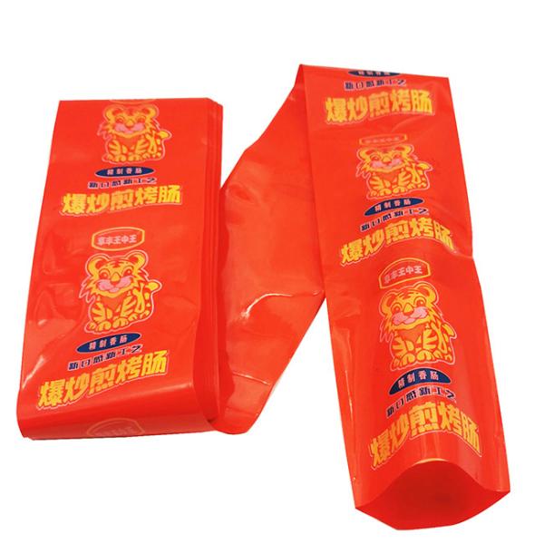Red sausage packaging plastic casings General custom logo printing plastic sausage casings
