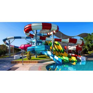 ODM Water Theme Park Playground Games Item Equipment Fiberglass Spiral Slide