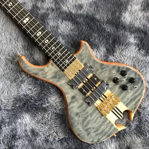 2023 NEW Custom Alembic Style Neck Through Body Mark King Signature Deluxe 5 Strings Electric Guitar Bass