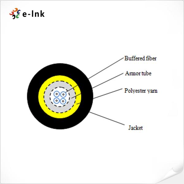 9μM 125μM 2 Core Armored Fiber Patch Cord 50m SC To SC Connector