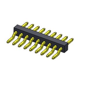 Pin Header Connector 1.00mm Single Row R/A SMT Type 1*2PIN To 1*40PIN H=1.00mm