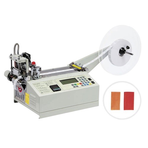 automatic label cutting machine(cold and hot cutter)/ribbon weaving cutting