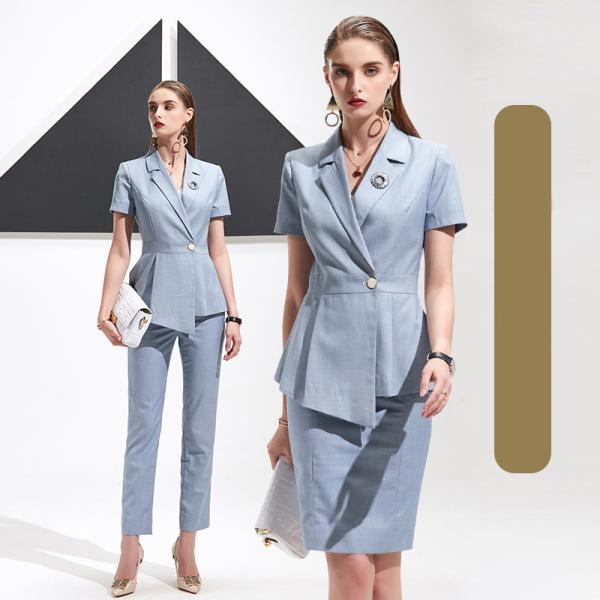 2021 Autumn Formal Occasions V-neck Business Suits for Women Slim Professional Set