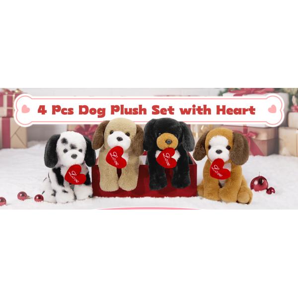 Dog Stuffed Animals Otter Plush Toys Soft Puppy Plush Bulk Toy Kids Valentine's Day Birthday 8 Inch