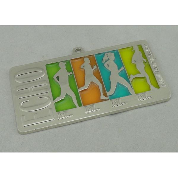Half Marathon Die Cast Medal by Zinc Alloy , Nickel Plating and Transparent