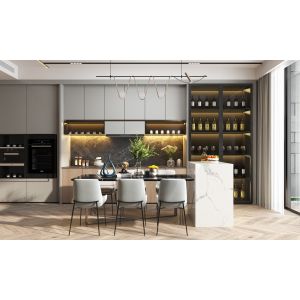 Modern Modular Kitchen Cabinet with MDF Door & Particle Board Carcase