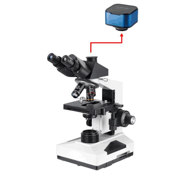 Trinocular Professional Lab Biological Microscope 40-1000X With Sony 6.3M Camera