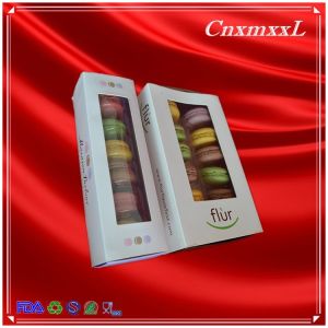 Gold Stamping Cardboard Macaron Paper Gift Box Packaging 6pcs With Lid